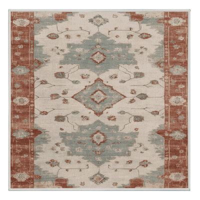 Machine Washable Overdyed Beige Area Rug