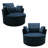Upholstered Swivel Lounge Armchair With Pillow(Set of 2)-116445232
