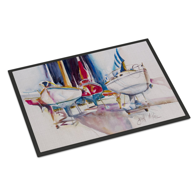Tapis pour porte d’intérieur antidérapante dock sec, Rectangle 1 pi 6 po x 2 pi 3 po