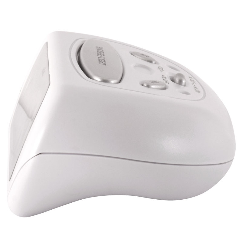 Auric Large LCD Display Alarm Clock White
