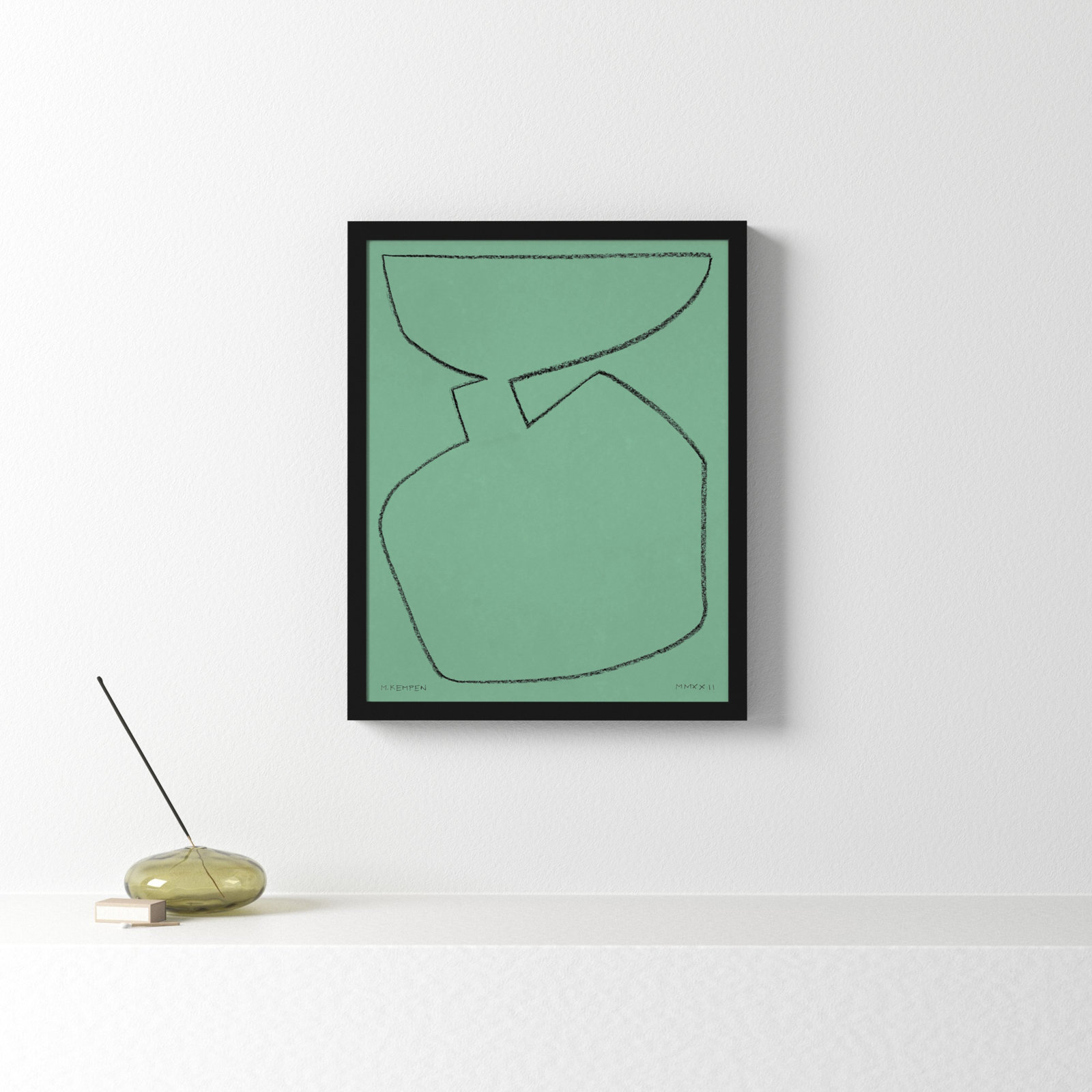 Freya "Sage 2" Print, Black Framed, 16" W x 20" H