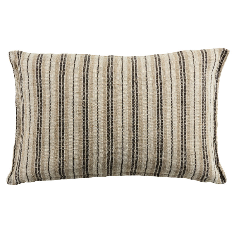 Housse et insert de coussin rectangulaire 100% lin Regent, Rembourrage 100% polyester, Brun foncé, Carré H 20 po x l 20 po