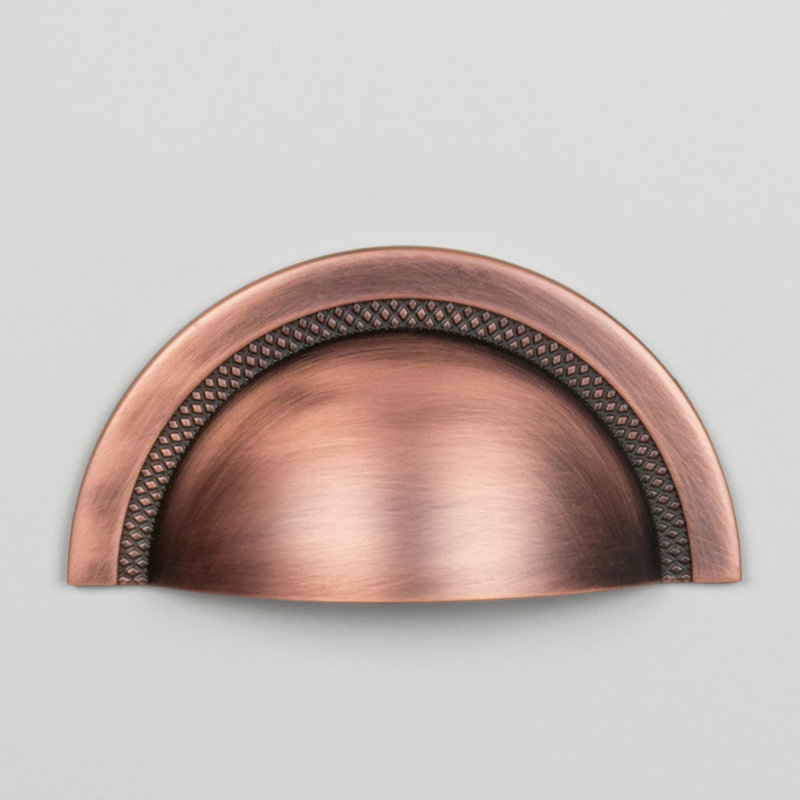 Shell 2 1/2" Center to Center Cup Pull, Antique Copper