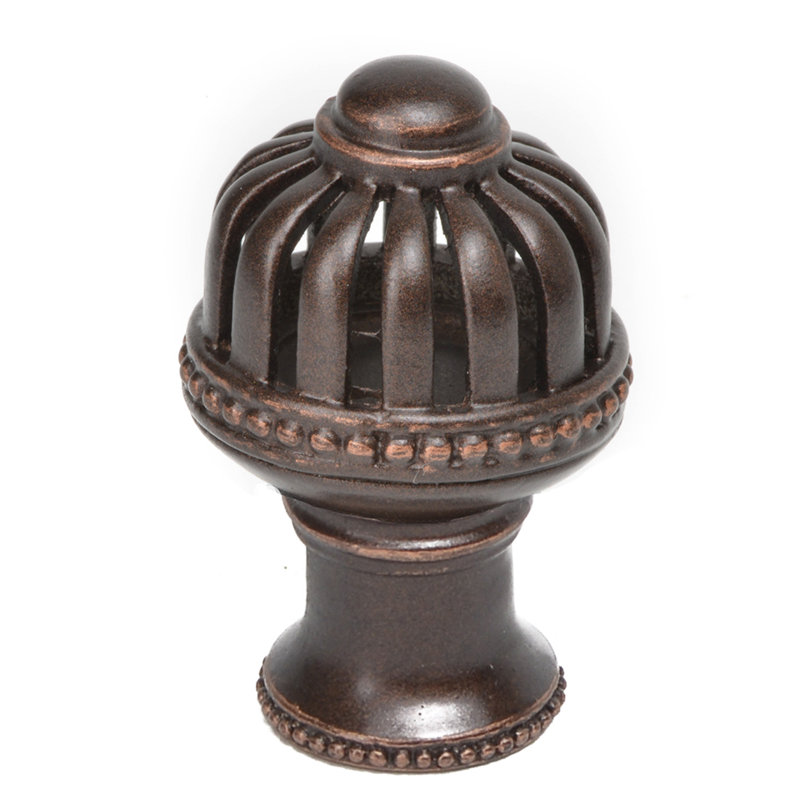 Cricket Cage bouton rond moyen avec calice évasé, Bronze frotté à l'huile
