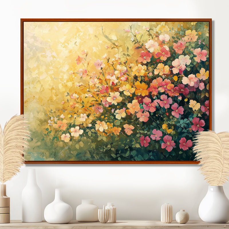 Summer Winldflowers Meadow Of Light - Fleurs sauvages, reproductions encadrées, H 12 po x l 20 po, Cadre flottant, Brun