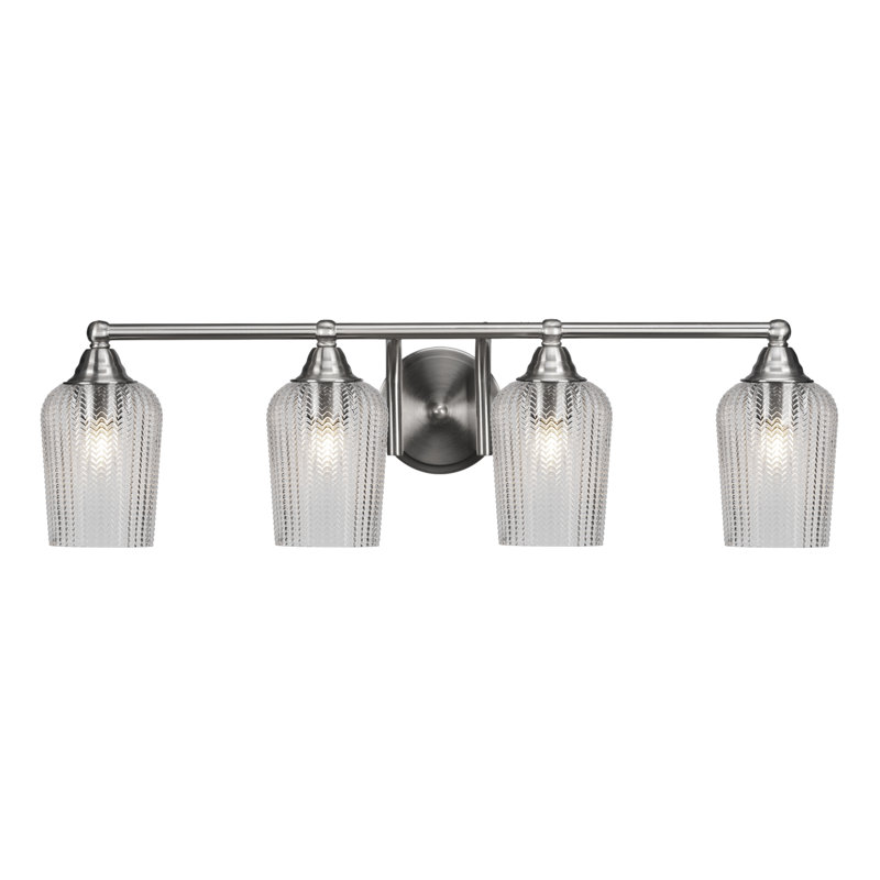 Barre d'éclairage de salle de bain 4 lumières Michell, Nickel brossé