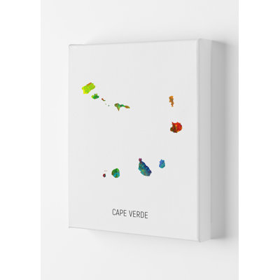 Cape Verde Watercolour Map by Michael Tompsett - Print