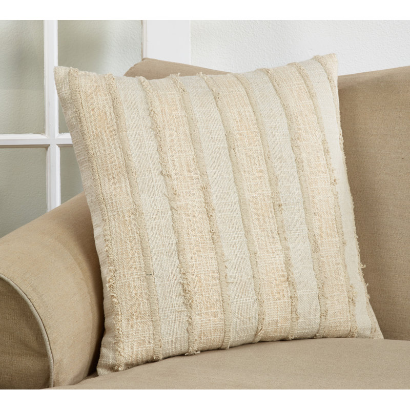 Michonne Collection Appliqued Cotton Throw Pillow, Feathers