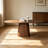 Brown Curved Solid Wood Dining Table