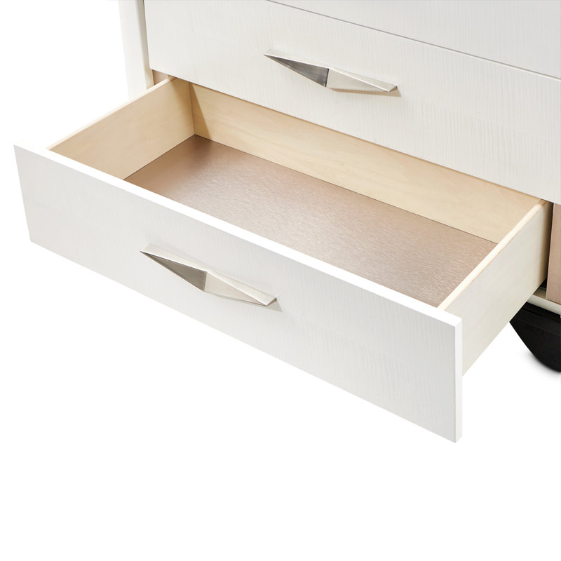 White and Black 6-Drawer Chest with Soft Close Drawers