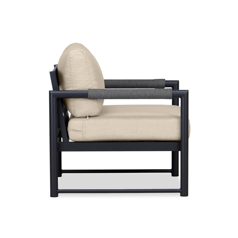 Alto Outdoor Lounge Chair, Cast Silver Sunbrella®, Black