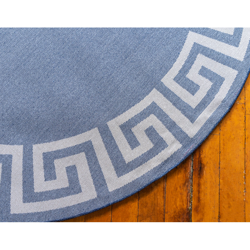 Balabak Geometric Indoor Rug, Round 6'1"