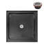 Base de douche 36 po x 36 po en acrylique noir brillant avec bonde centrale, bonde incluse-114639149