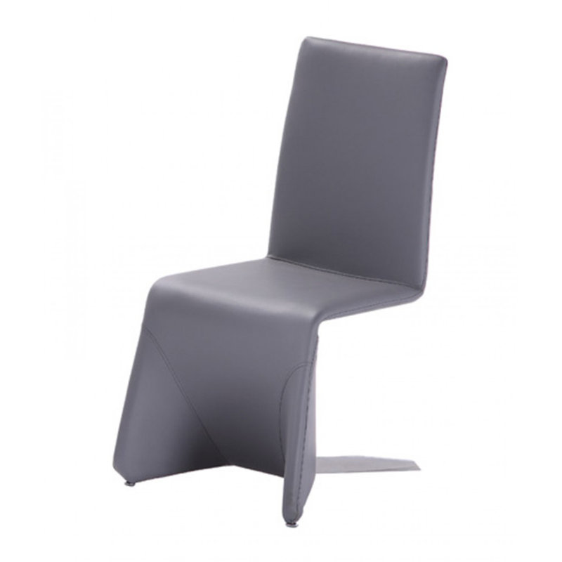 Oman  Faux Leather Side chair, Gray