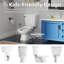 Toilette deux pièces Los Flexi Kids, hauteur 29,6 cm (11,69 po), cuvette ronde, chasse d'eau de 4,8 L (1,28 gal), entraxe de 25,4 cm (10 po).