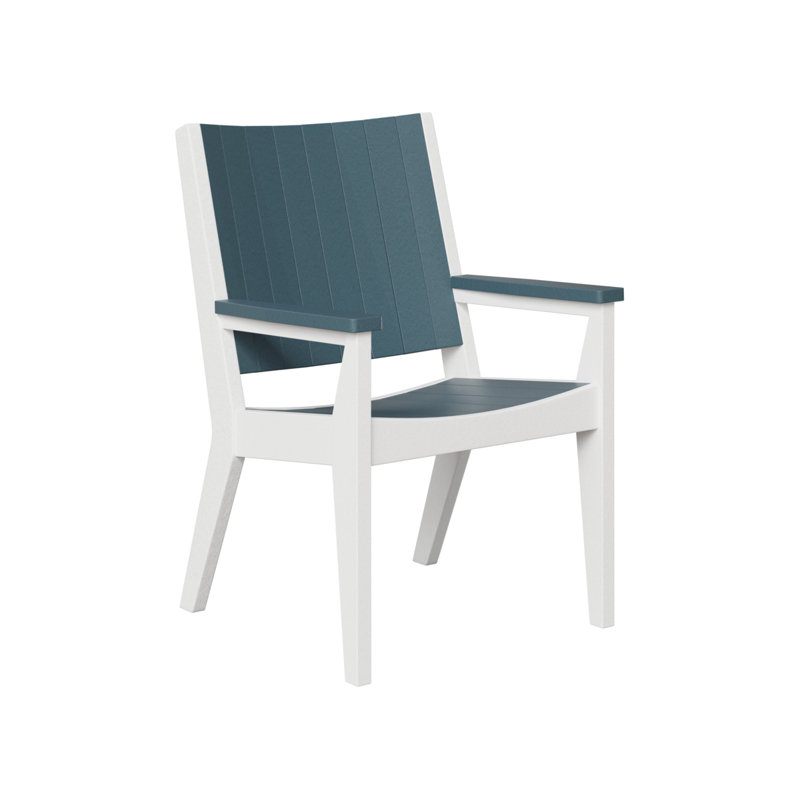 Mayhew Outdoor Dining Armchair, White/Slate