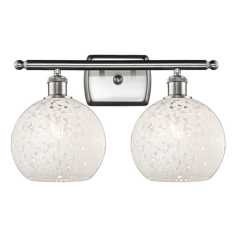 Éclairage pour meuble-lavabo à 2 lumières Bedia, Nickel satiné brossé
