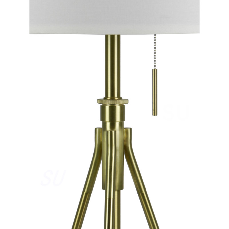 32-37"H Adjustable Tripod Table Lamp, Soft White, Gray