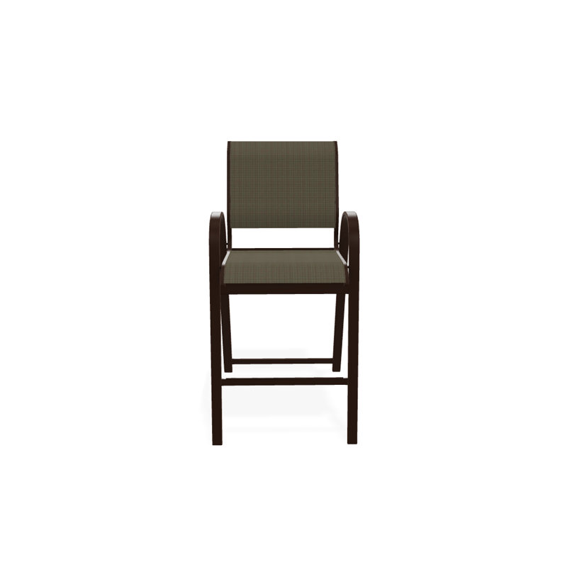 Tabouret de bar Holna, Tweed Sunbrella® brun, Kona texturé
