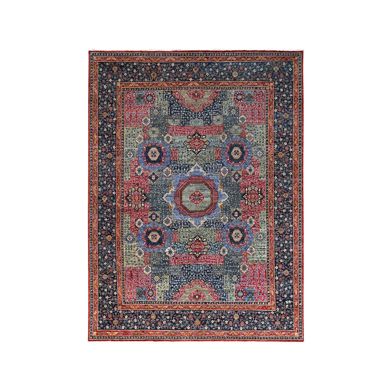 Tapis oriental 100% laine de la dynastie mamelouke 9 pi x 9 pi bleu 9 pi x 12 pi Yale 3209CB2F1643475A9955B7B28206B18F