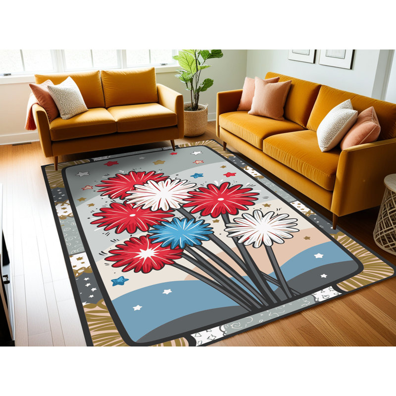 Tapis de fête des Fêtes Ginza Six, Rectangle 7 pi x 9 pi