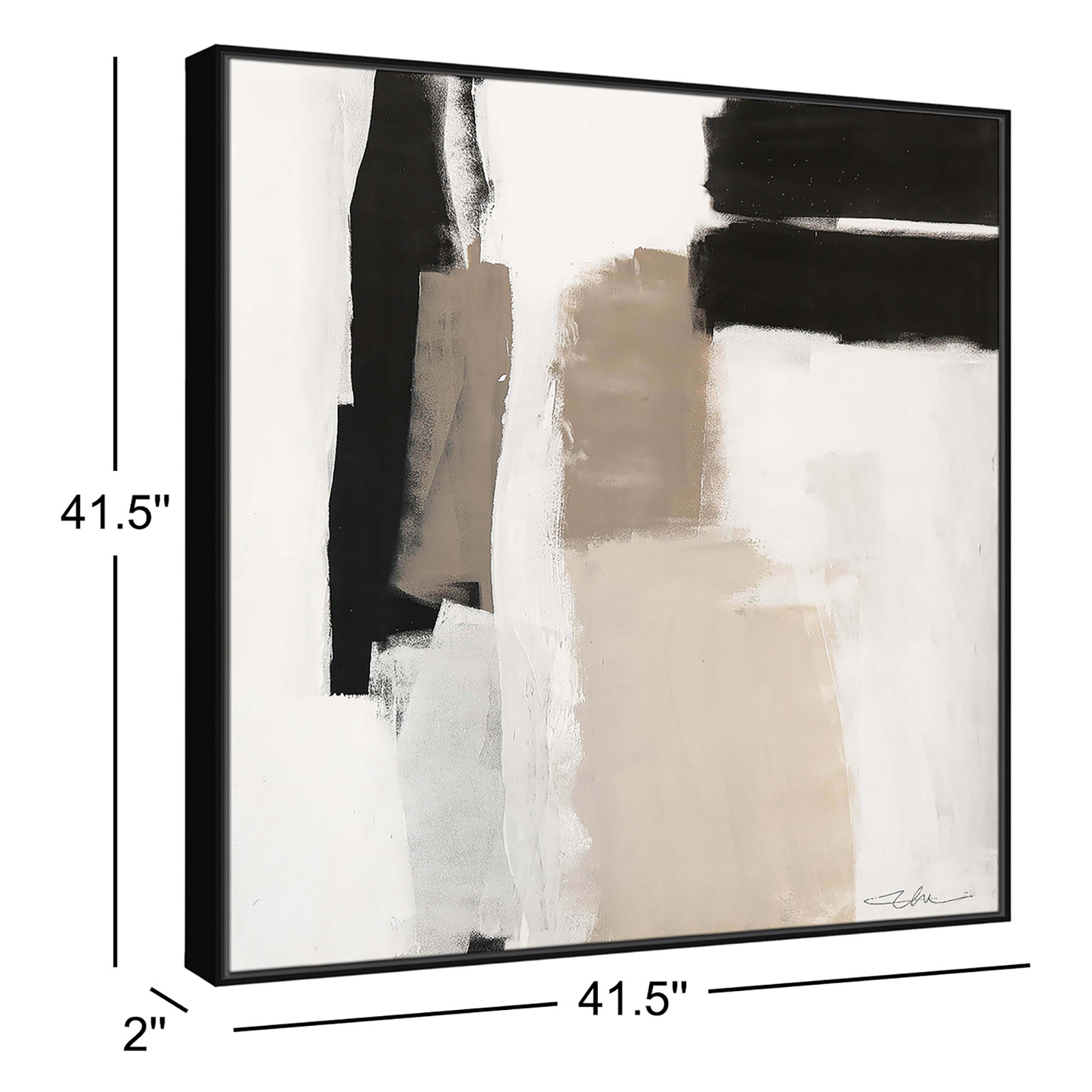 Earth Scapes II Print, 41.5" H x 41.5" W x 2" D, Black Floater Framed