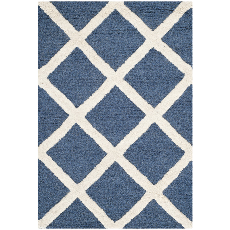Sanyla Hand Tufted Wool Geometric Rug, Rectangle 9' x 12'
