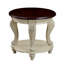 Table de bout ronde, canapé en bois massif deux tons, table d'appoint avec tablette et table de coin de 22 po-210723776