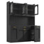 187 cm H Glass Standard Pantry / Tall Cabinet