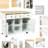 5-Wheeled Kitchen Cart With Storage And Modern Design Island Removable Shelves, Drop & 3 Drawers, White-681782422