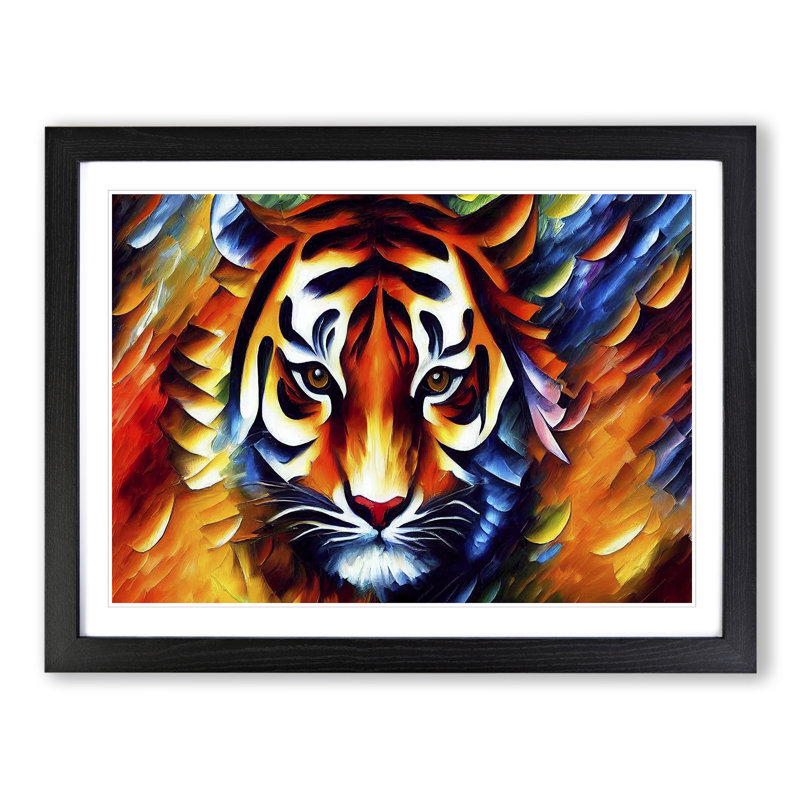 Tiger Vol.1 Abstract - Single Picture Frame Painting, Black Framed, 46cm H x 64cm W x 2cm D