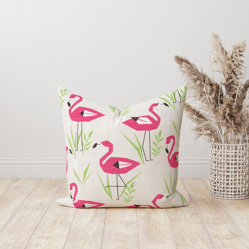 Coussin Flamingo, 17 po x 17 po