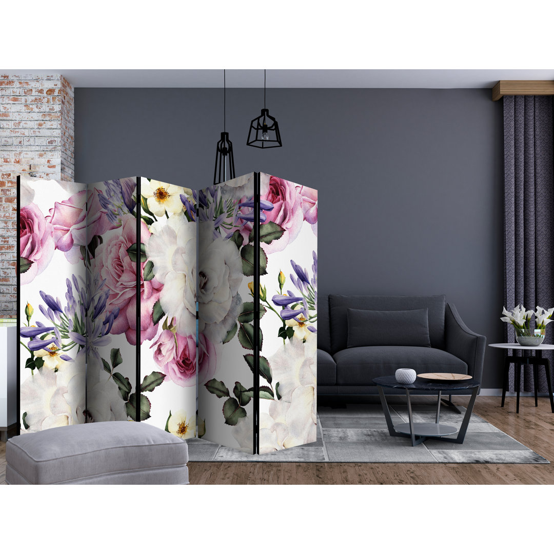 225cm W x 172cm H 5 - Panel Wood Folding Room Divider