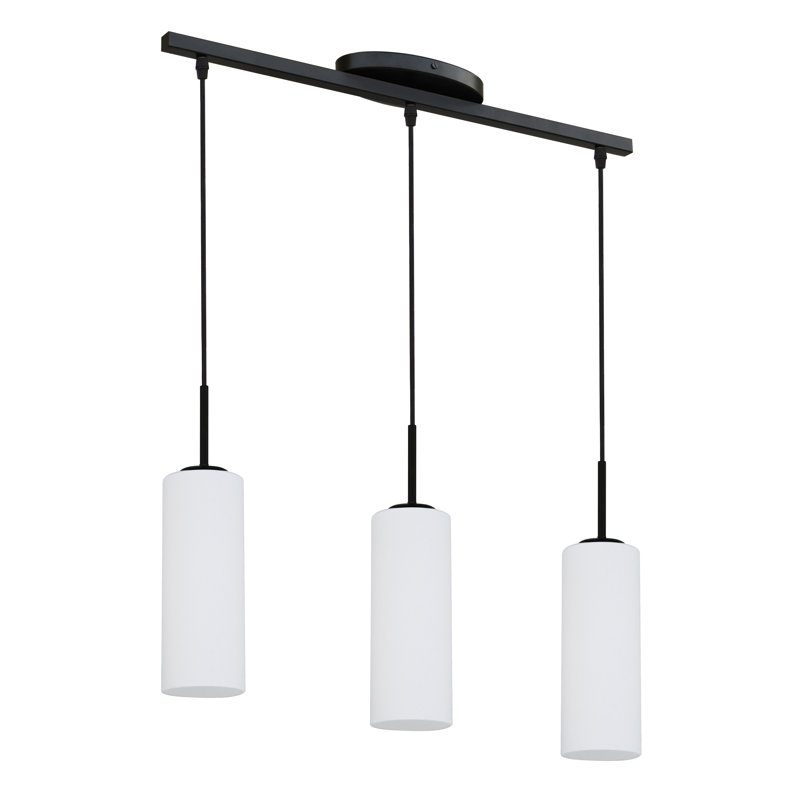 Luminaire suspendu cylindrique à 1 lumière Rean, Noir satiné