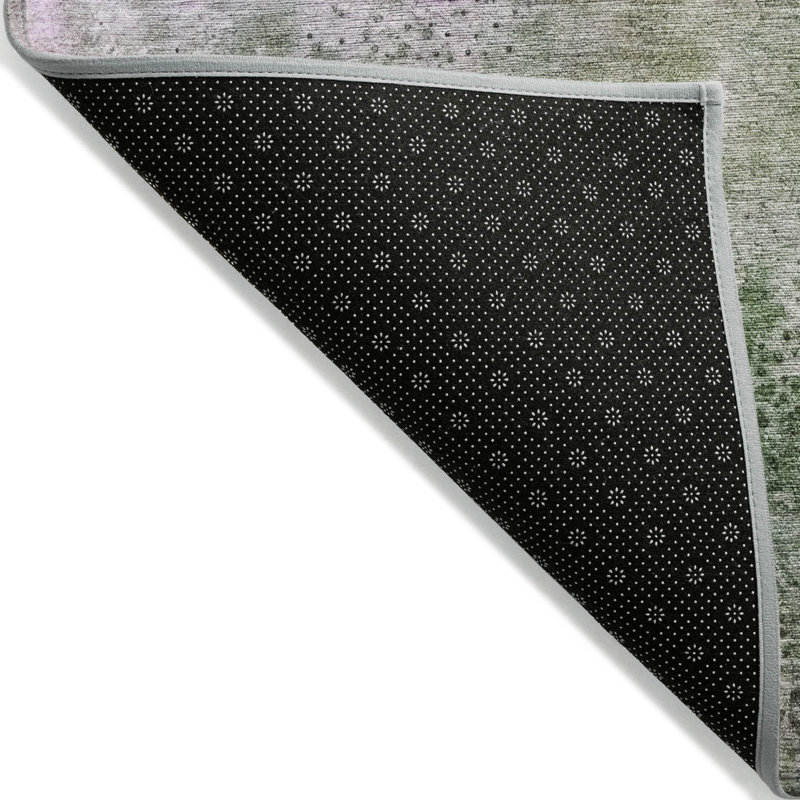 2' X 3' Purple Abstract Washable Non Skid Indoor Outdoor Area Rug