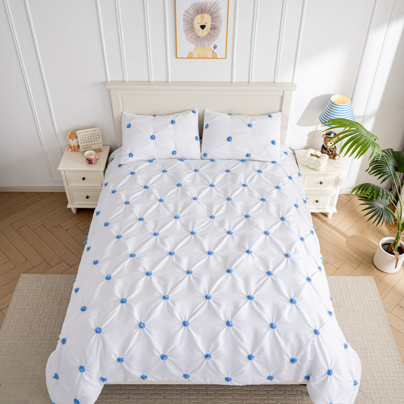 Ensemble de housse de couette Graceful, Housse de couette simple + 1 taie décorative, Bleu