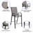 Advika 3 Piece Outdoor Bar Height Set with Glass Patio Bar Table and All-Weather Barstools-1704609258