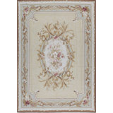 Hand-Knotted High-Quality Beige and Light Green Area Rug