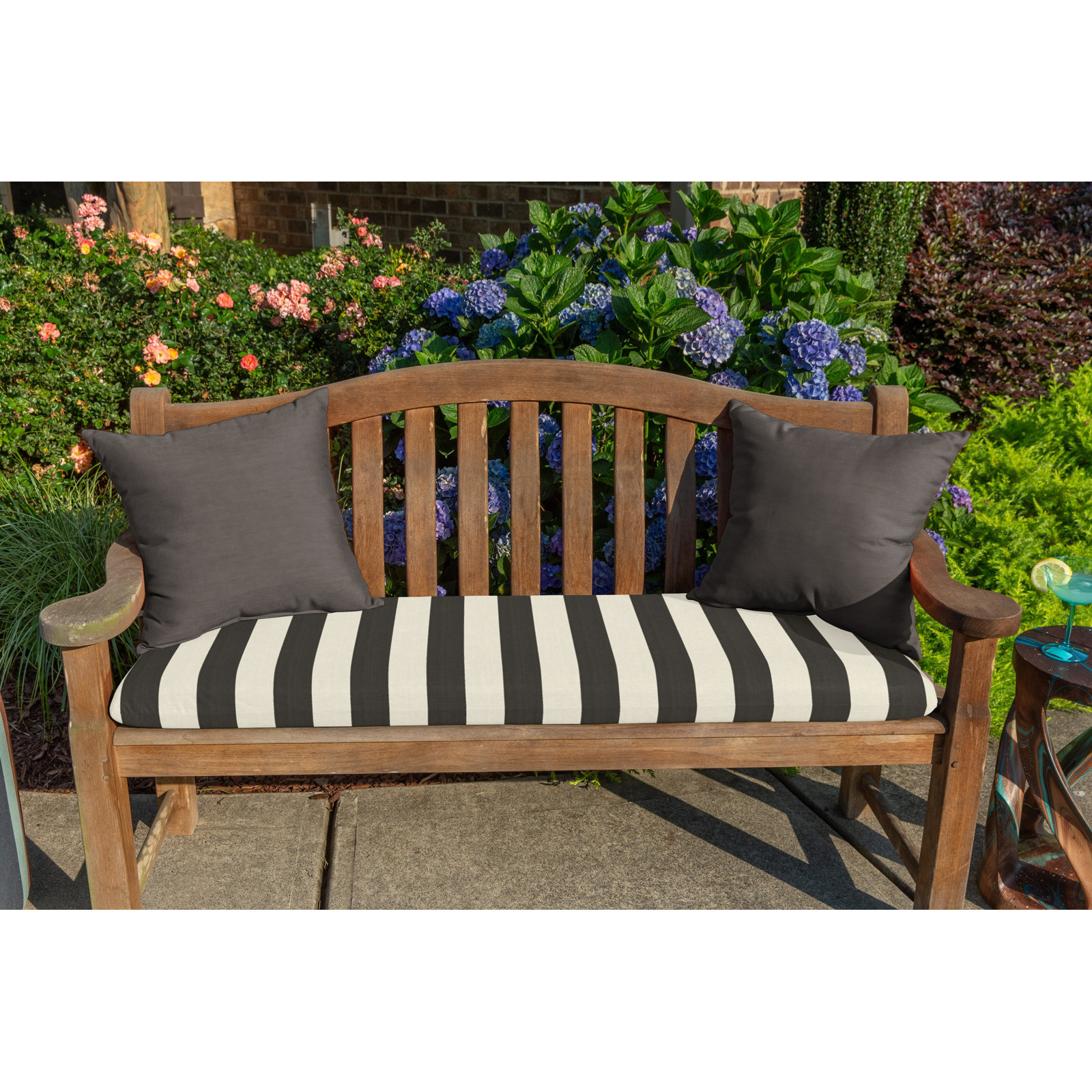  Outdoor Square Pillow Cover & Insert, 18"H x 18"W, Canvas Coal Sunbrella®
