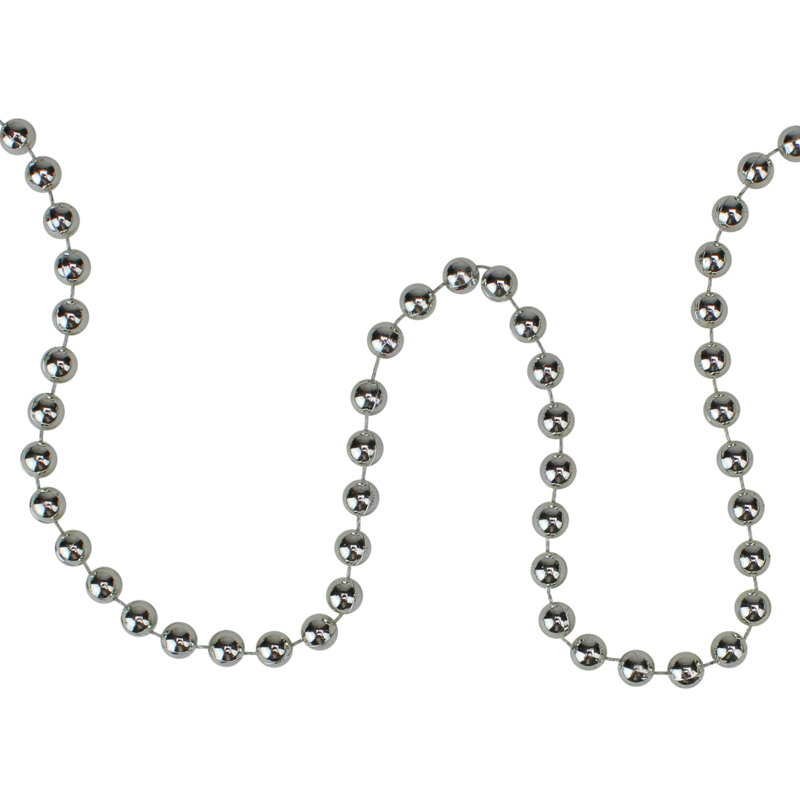 Guirlande 66 'de Noël avec perles artificielles, Argent, L 15 pi