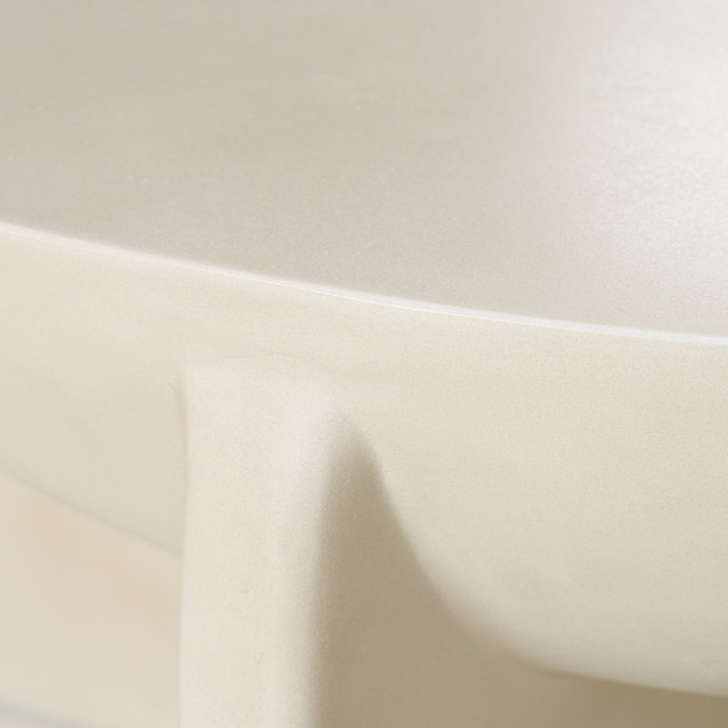 Soichi - Modern Concrete Round Coffee Table, Ivory