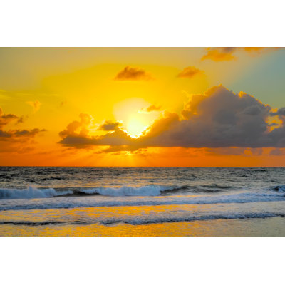 Colorfull Sunrise At Beach - Wrapped Canvas Print