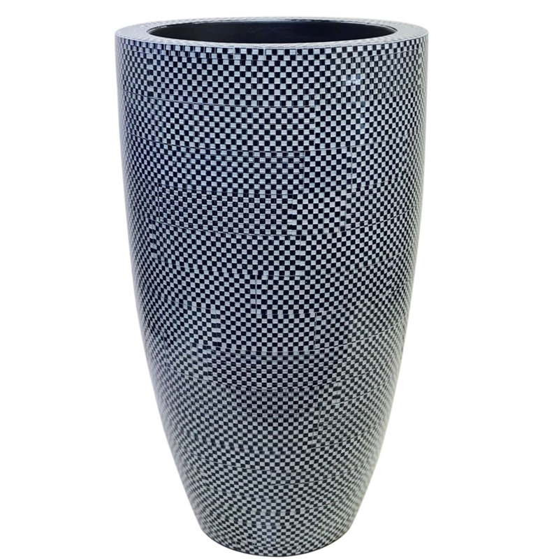 Pot de fleurs en résine Panama, Gris / blanc, 85"