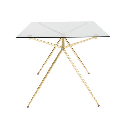Lauryl Glass Top Metal Base Dining Table