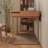 Brown Rectangular Solid Wood with 3 drawers writing desk-118474852