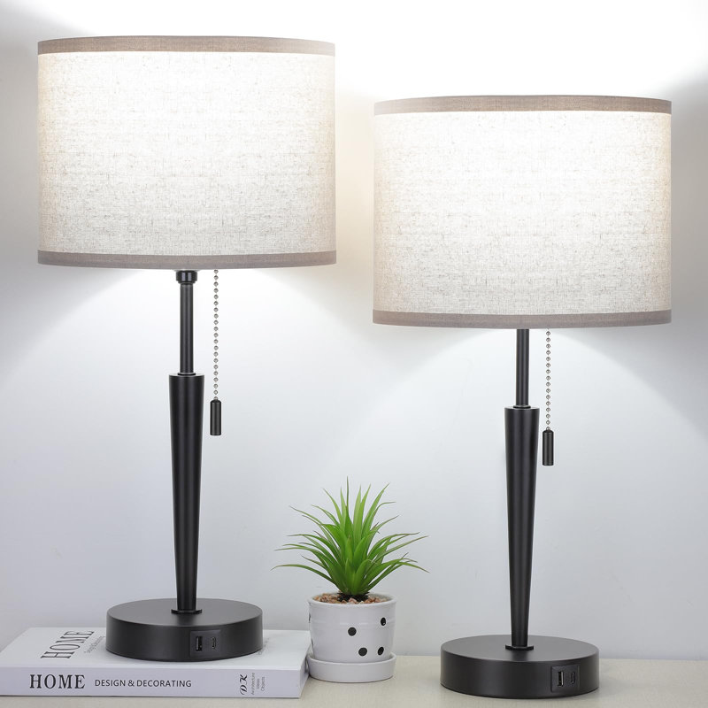 Lampe de table en métal USB