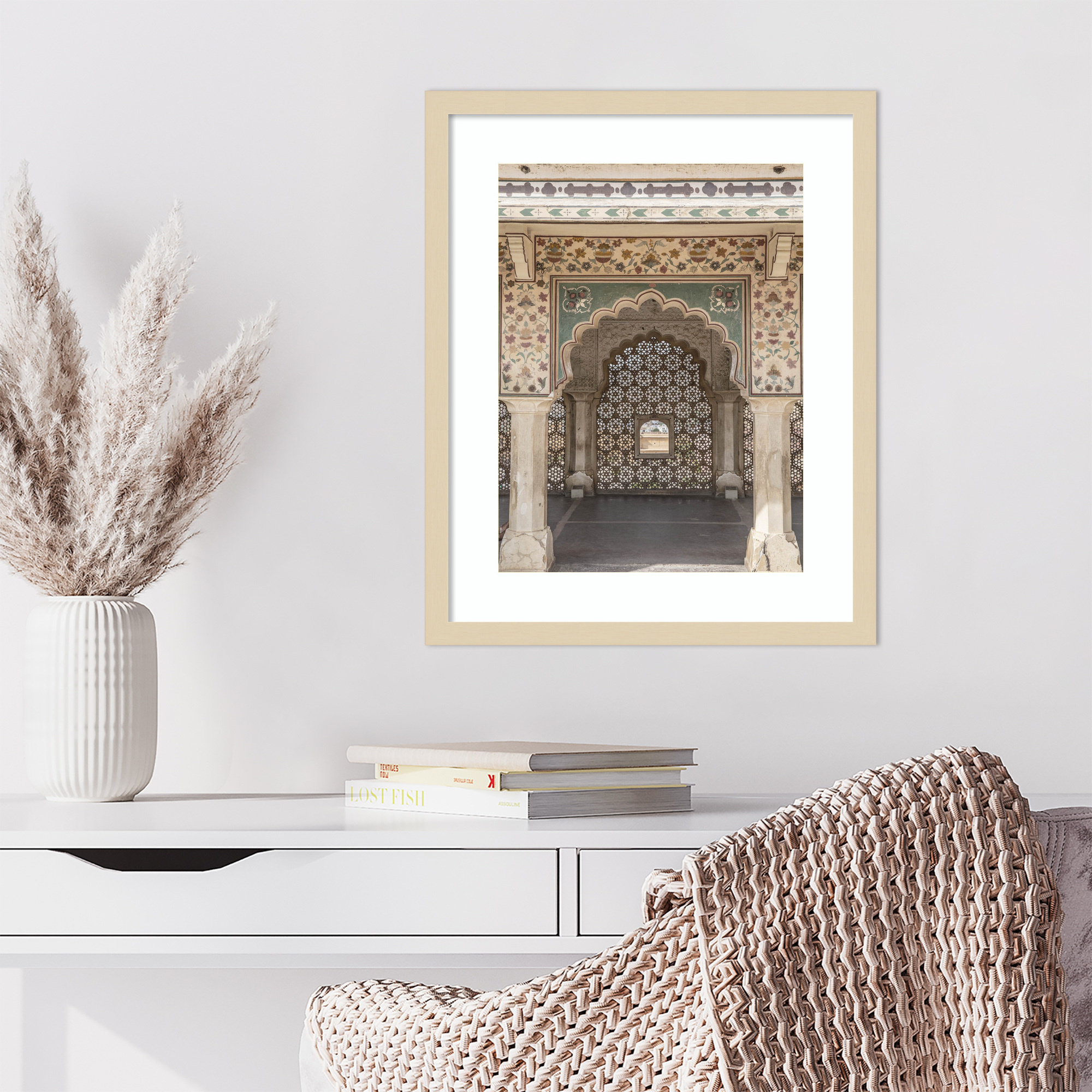 Desert Palace by Daisey Wood Framed Wall Art Print, Brown , 21" H x 17" W