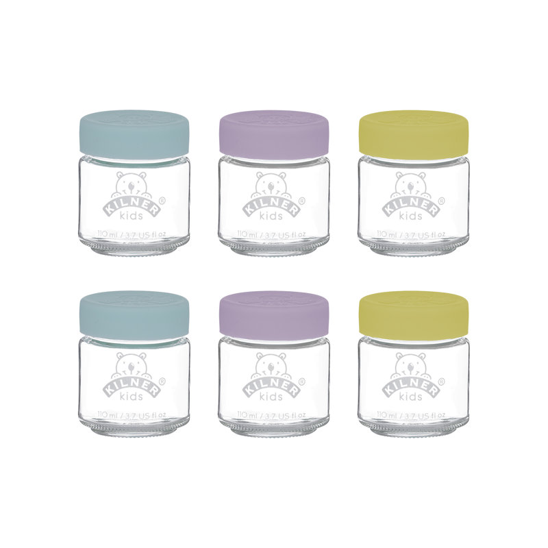 6 Kids container food storage jars