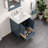Glebs 24 In. W X 22 In. D Freestanding Bath Vanity In Ash Blue With White Carrara Quartz Top