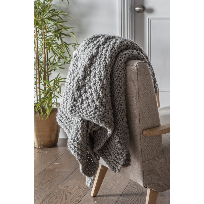 Bedford Plain Throw Blanket, Grey